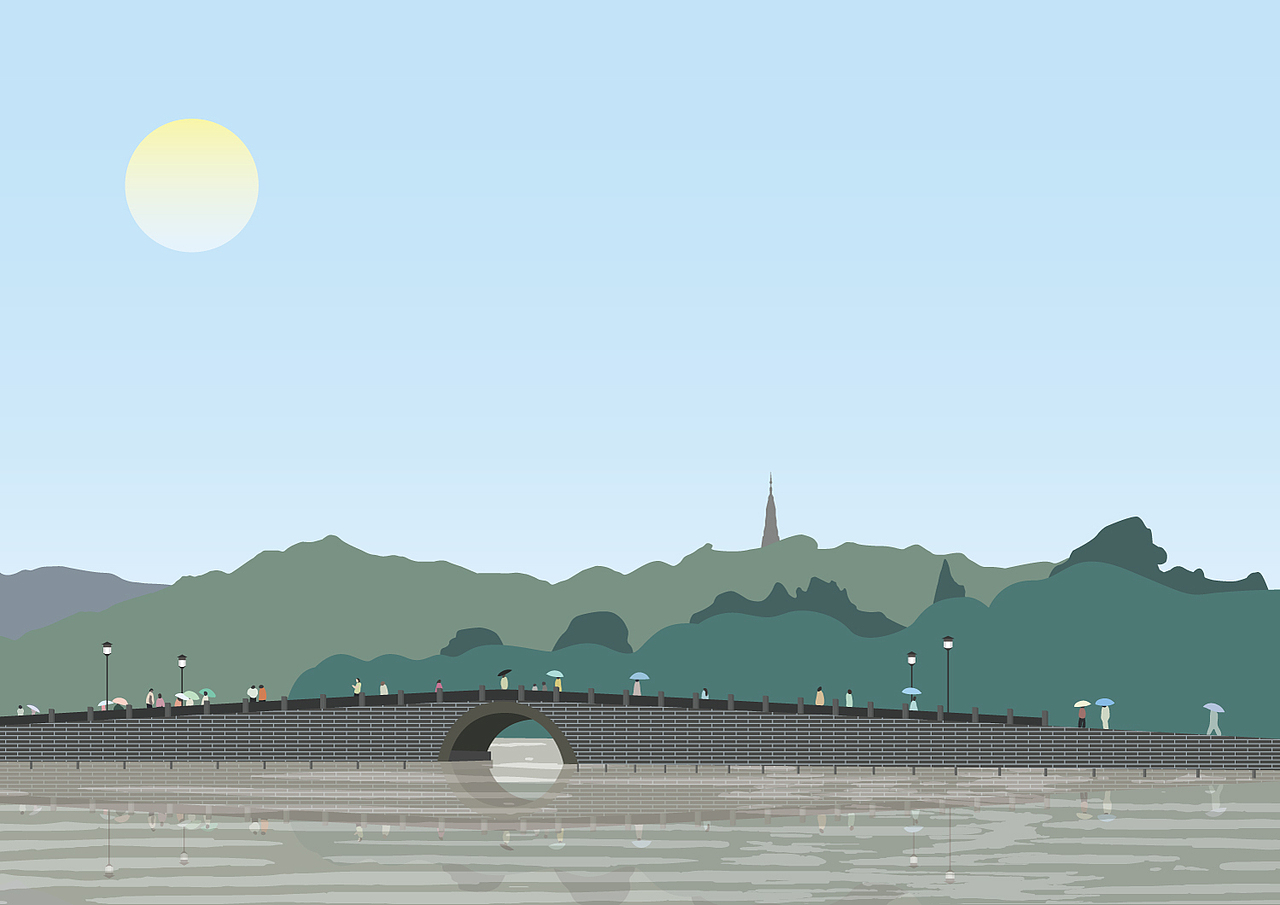 西湖断桥插画上海/平面设计师/5年前/1553浏览阿呆andy
