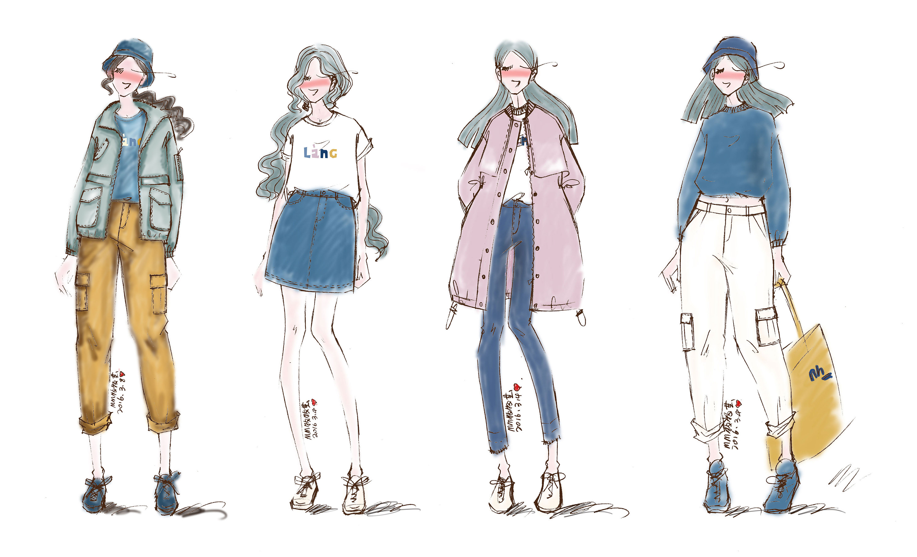 服装设计稿-春篇|插画|商业插画|mumuyun - 原创作品 - 站酷 (zcool)