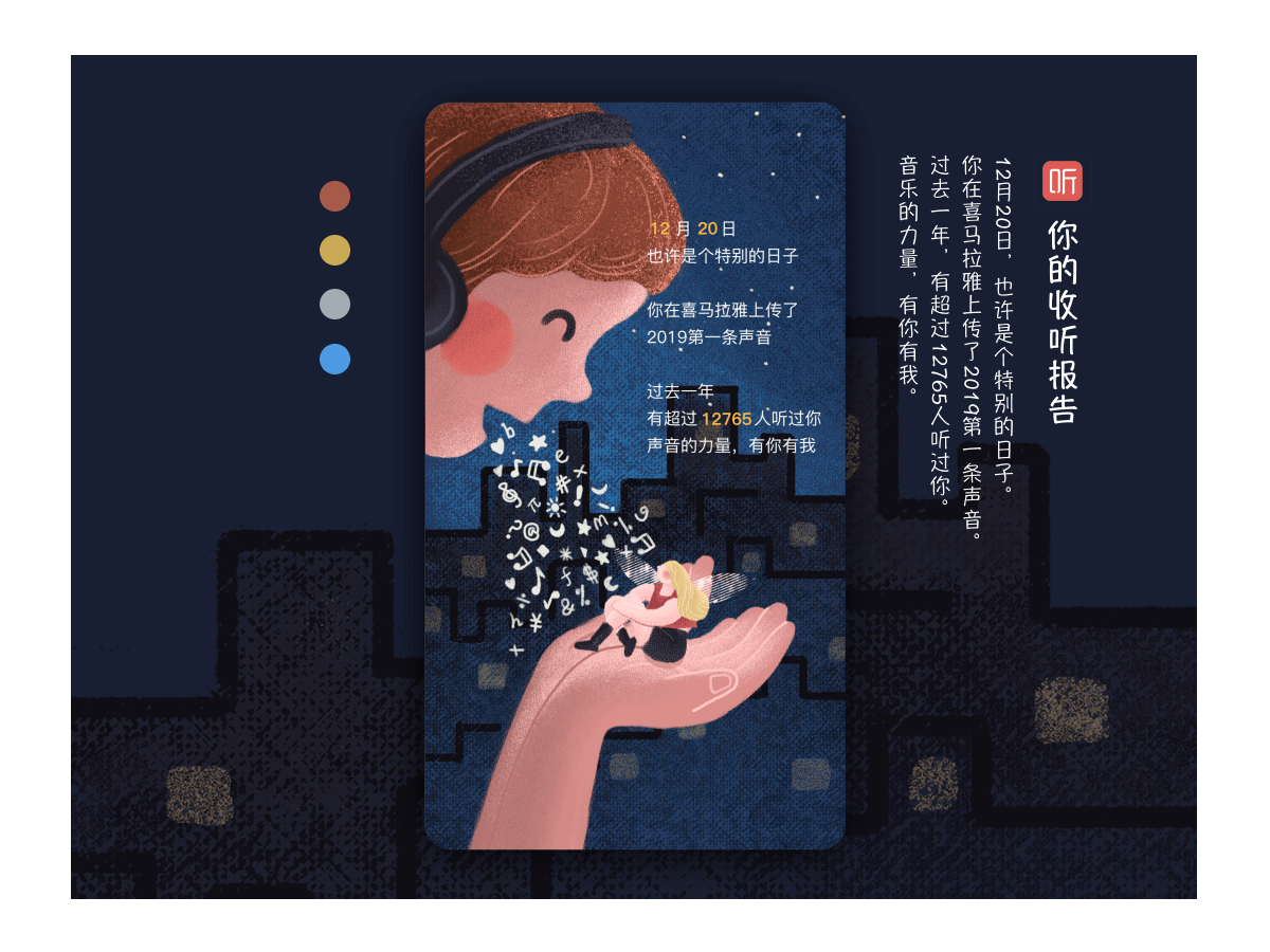 H5再设计 | 喜马拉雅年度收听报告（图ZMTY3MTQzMTM2） - 移动端网页 - 站酷设计师丁萝菠原创素材 - 站酷ZCOOL