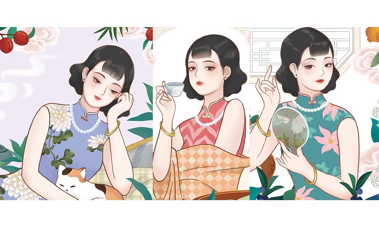 国潮复古-品牌插画包装