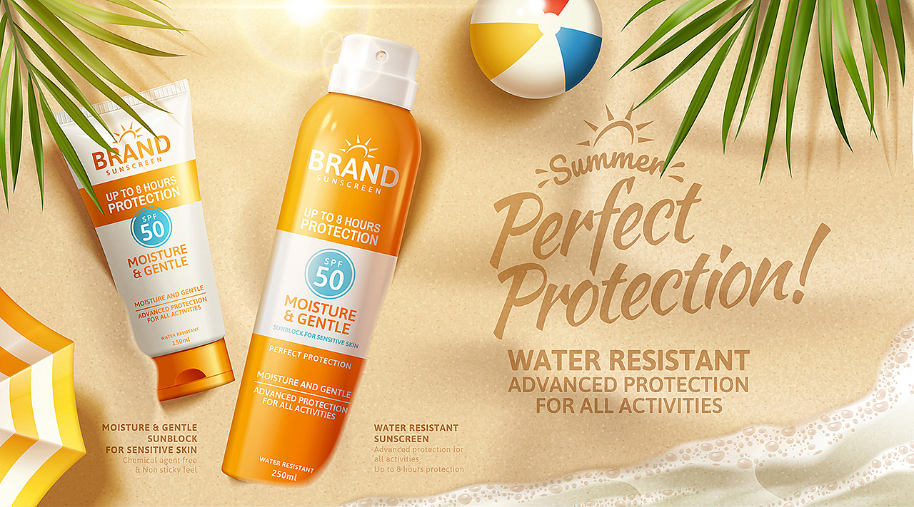 这套防晒海报图,艳丽否?