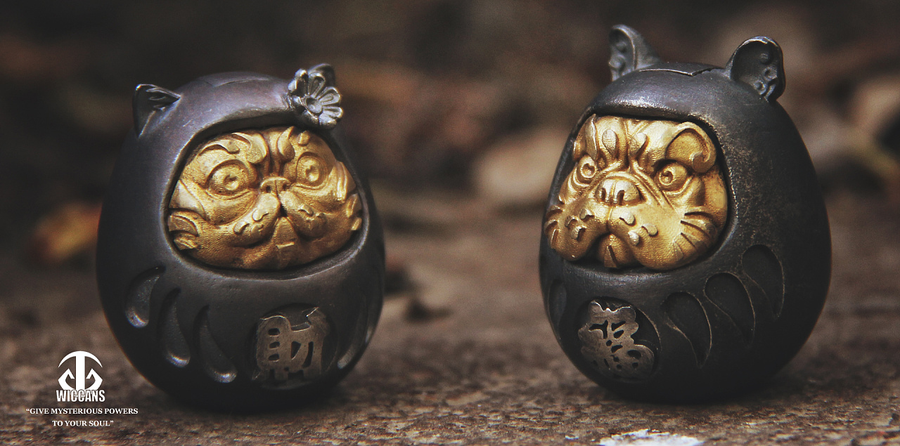 wiccans巫羿原创设计——招财纳福达摩蛋吊坠