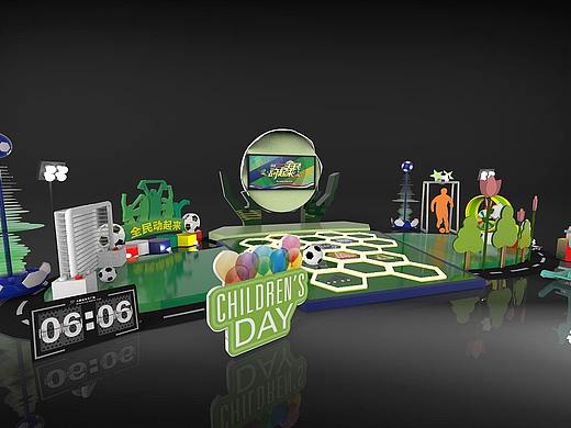 足球美陈 绿化 儿童 