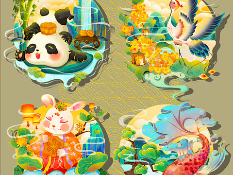 中秋主题国风小场景