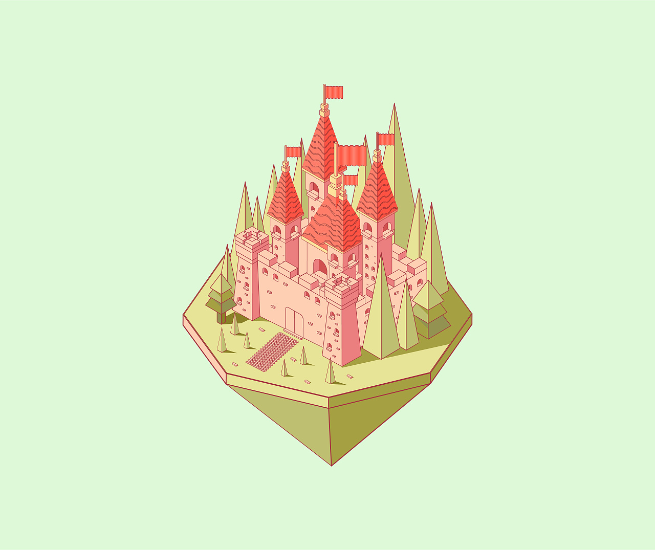 5d线性城堡插画临摹|平面|其他平面|惜曦玺 - 临摹作品 - 站酷 (zcool