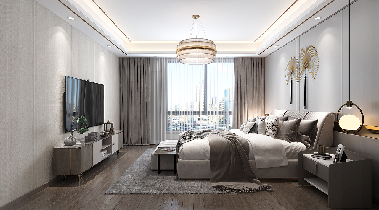 新中式全屋效果图（图ZMjI3MTQ1NTU2） - 家装设计 - 站酷设计师陈轩15956513871原创素材 - 站酷ZCOOL