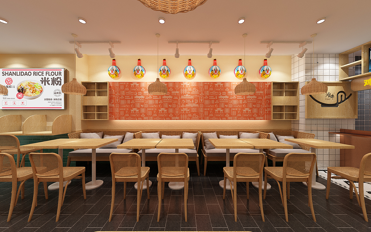 米线店店面设计（图ZMjQ0Mjk3Njcy） - 家装设计 - 站酷设计师星空工作室原创素材 - 站酷ZCOOL
