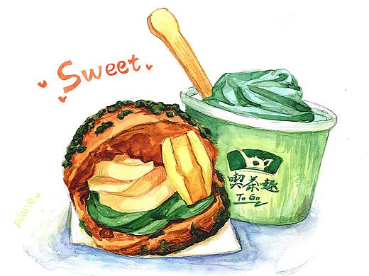 水彩食物