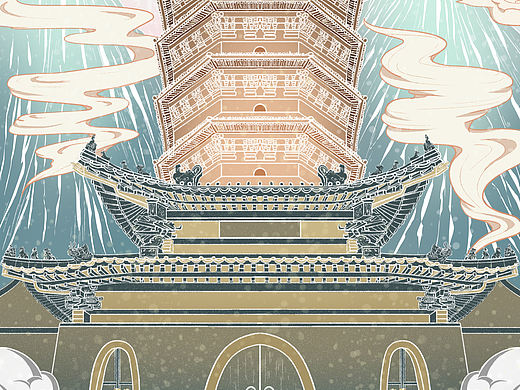 原创插画/安阳/天宁寺