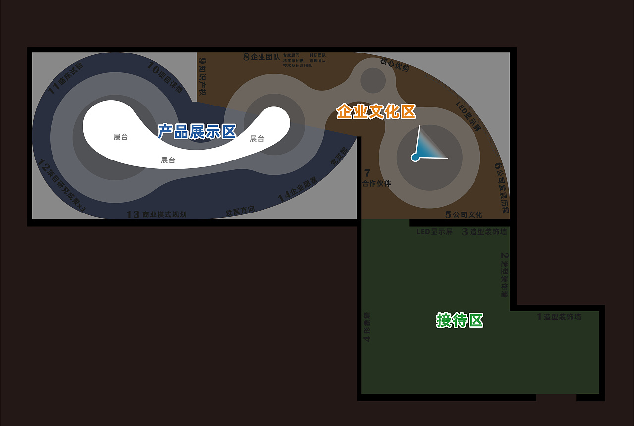 基因生物现在企业都喜欢流线型科技展厅呢