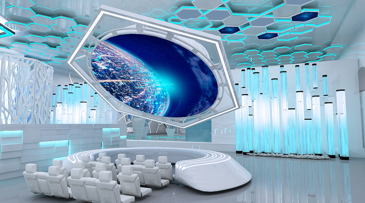 虚拟科技展厅 展厅设计 效果图设计 3d设计|三维|建筑/空间|红绿灯的