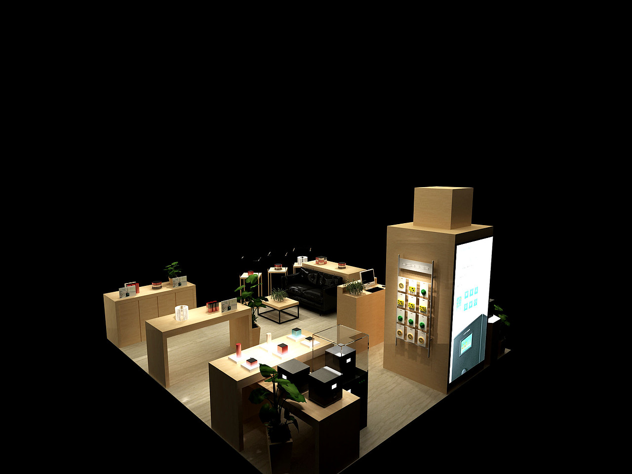 空气净化器门店展厅效果图（图ZMjU3MDA2NjM2） - 商业空间设计 - 站酷设计师小镊子原创素材 - 站酷ZCOOL