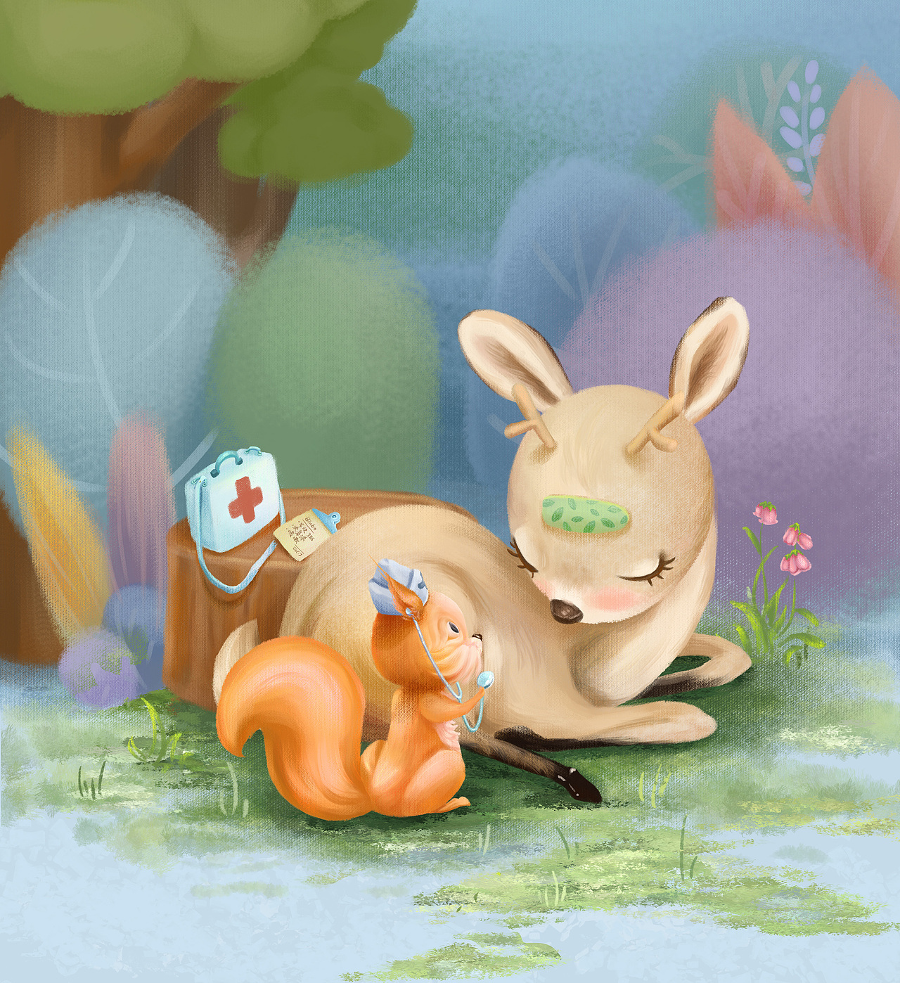 儿童绘本-受伤的小鹿插图