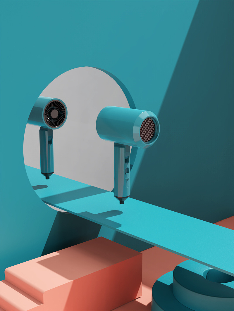 吹风机c4d场景建模ks渲染练习作品