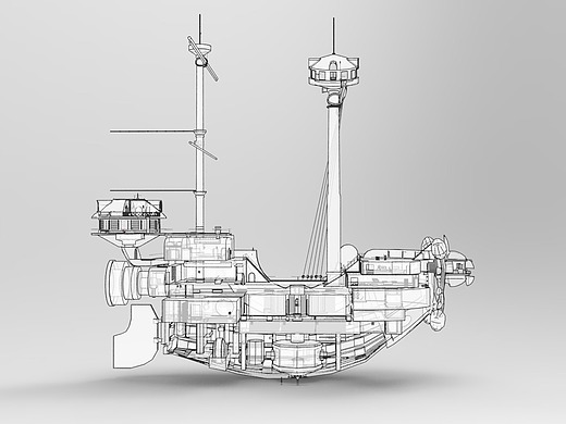 one piece——"海贼王"万里阳光号结构图三维-场景14724792年前one