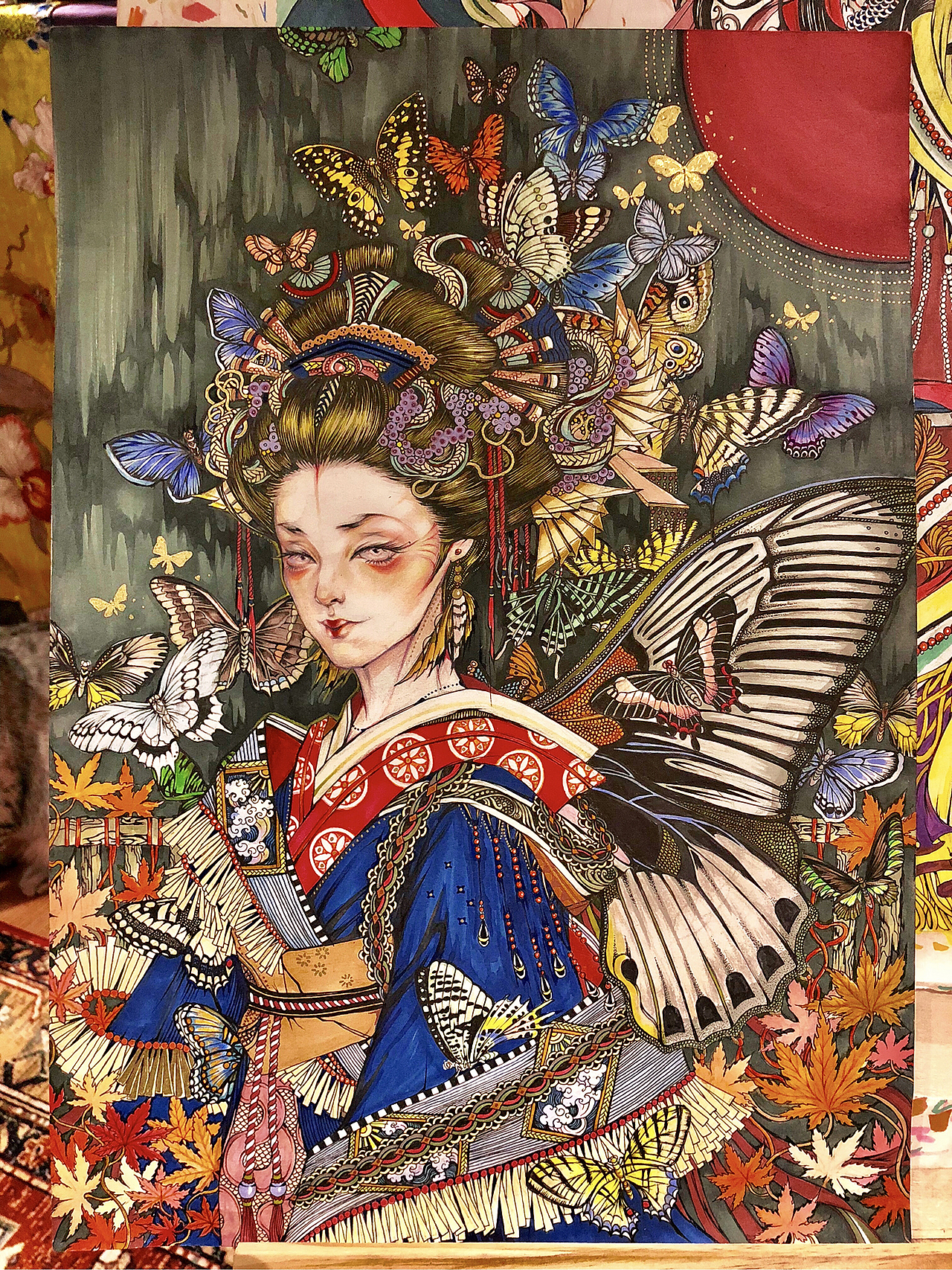蝴蝶夫人(图ZMTMzOTI5NTgw) - 艺术插画 - 站酷设计师蓝斓岚原创素材 - 站酷ZCOOL