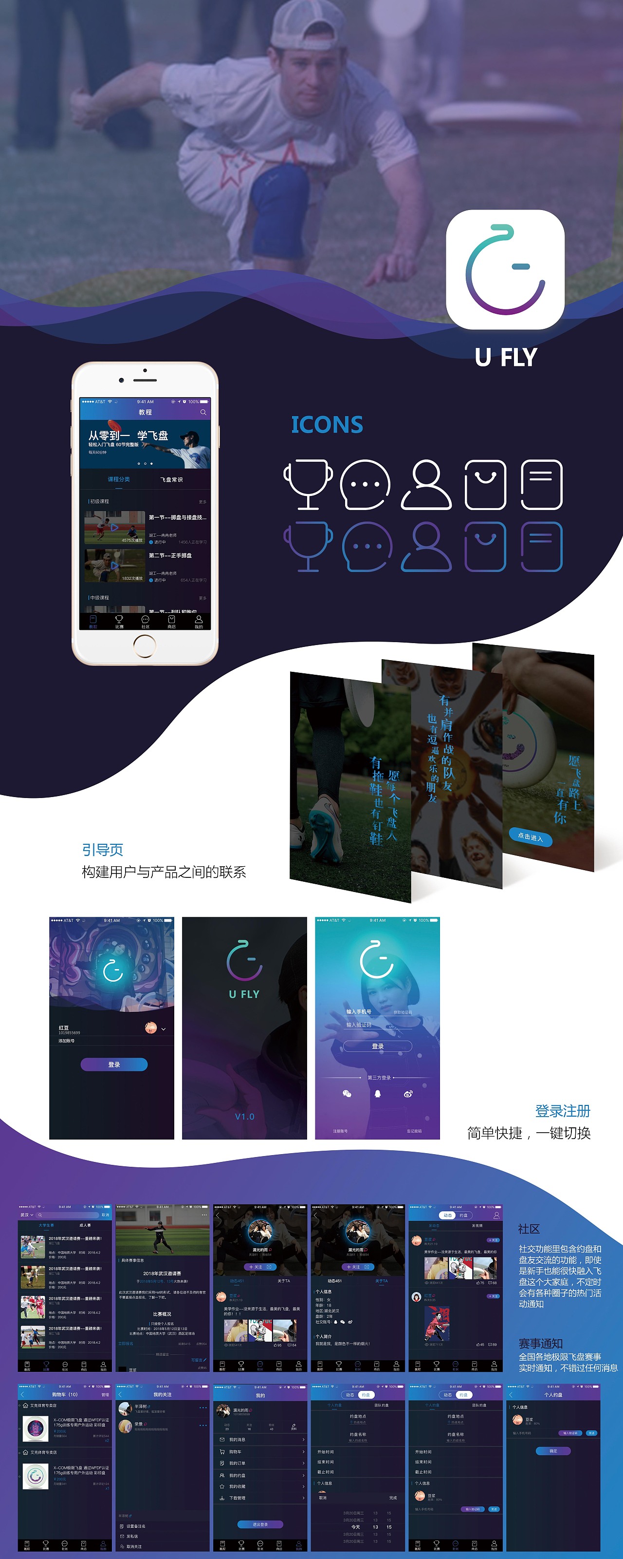 “U FLY”极限飞盘APP及其周边产品设计