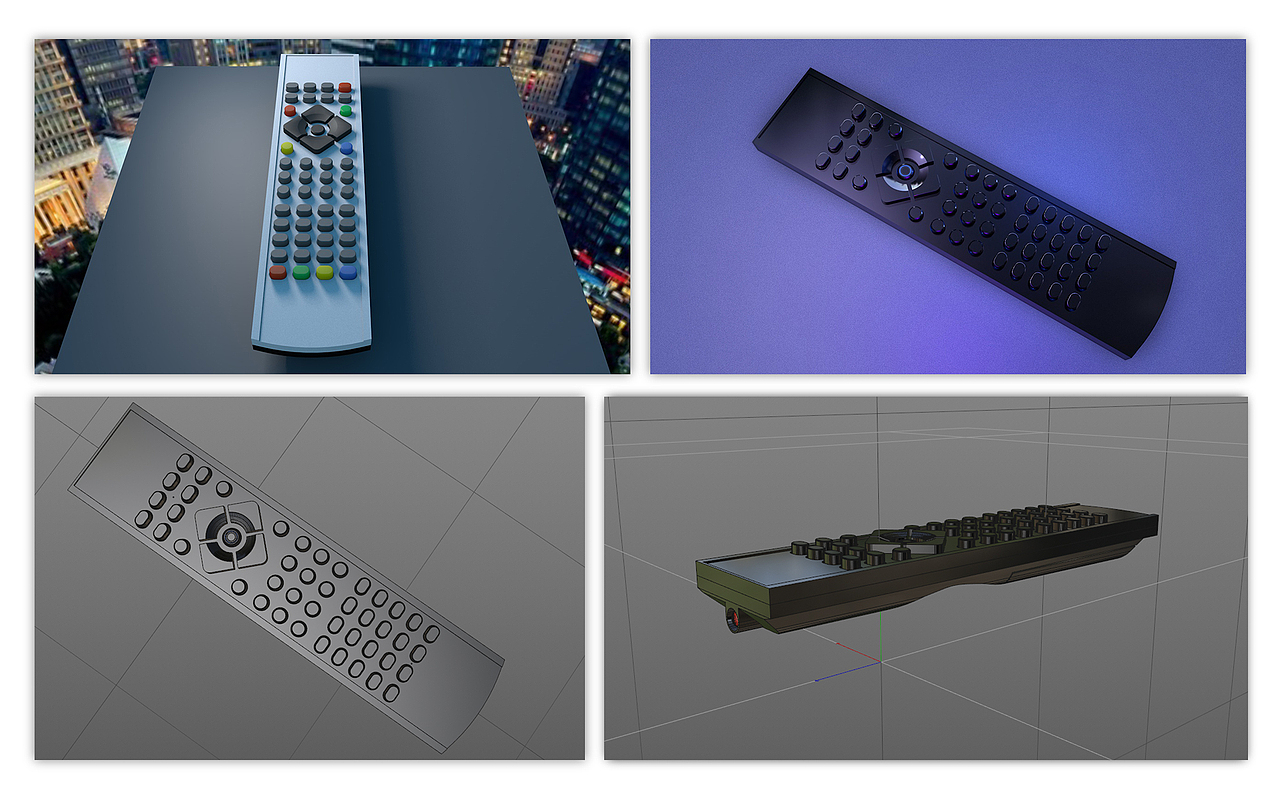 C4D遥控器建模练习