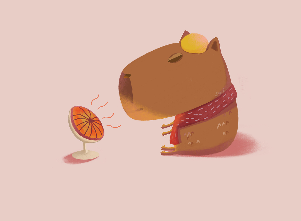 水豚认领|插画|创作习作|穗穗平安_原创作品-站酷(zcool)