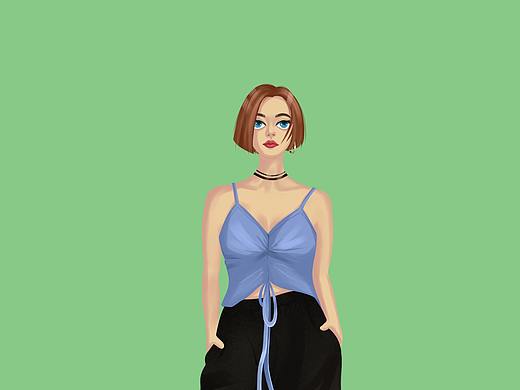 欧美人物插画