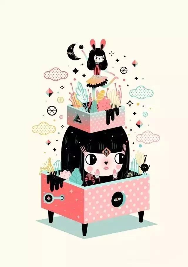 格调彩绘插画丨神秘可爱的小怪兽