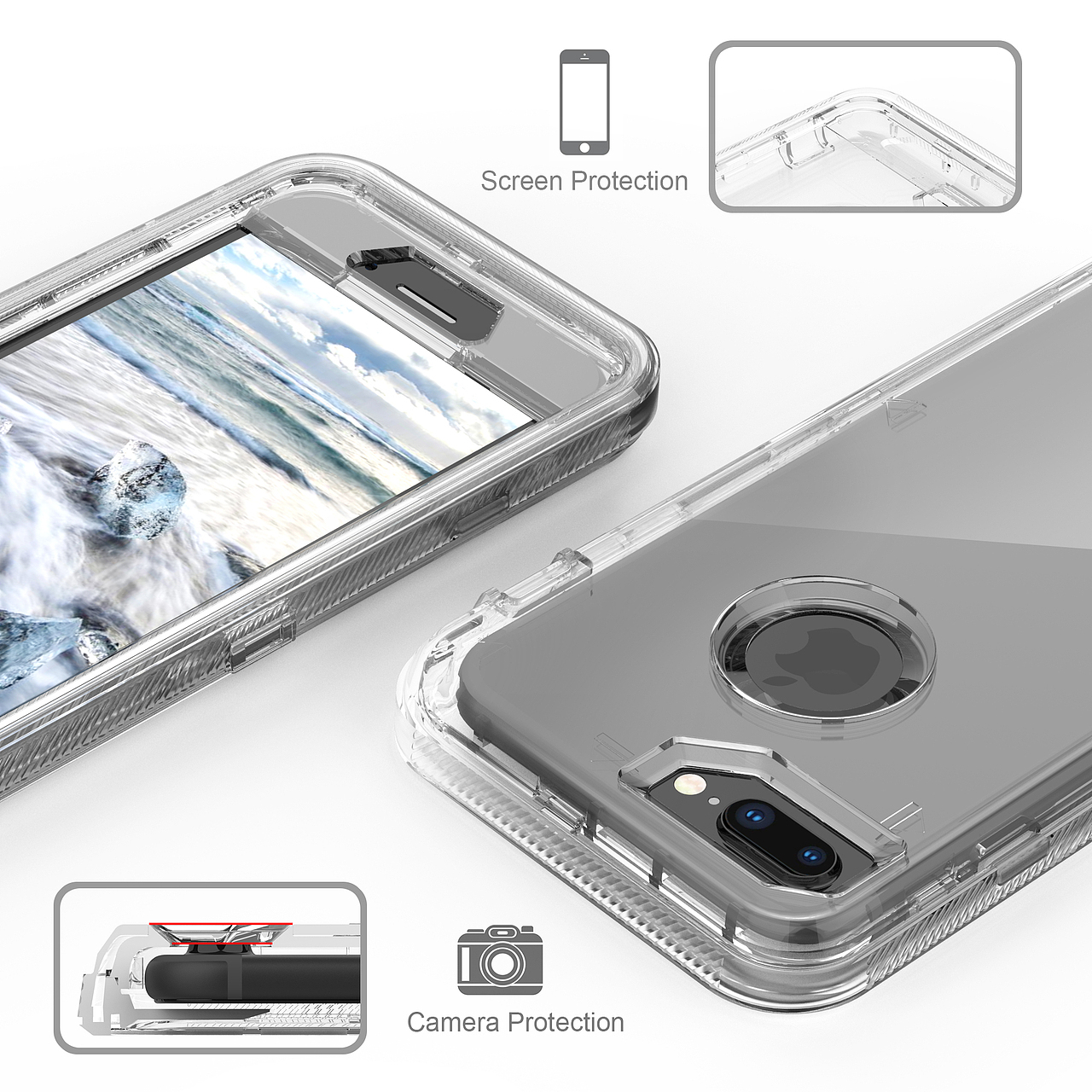 iphone 透明防摔壳 建模渲染