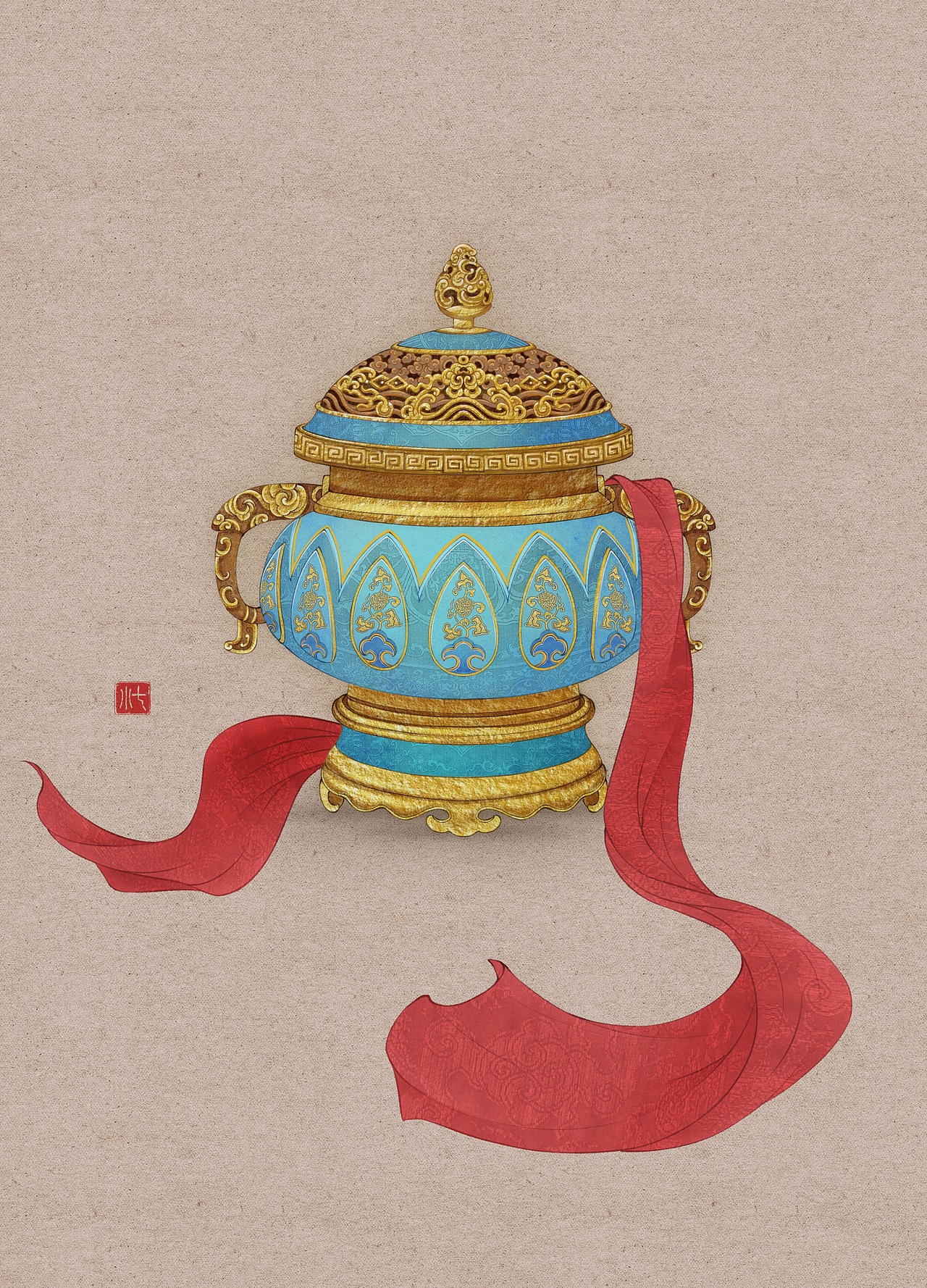 用iPad画工笔风格