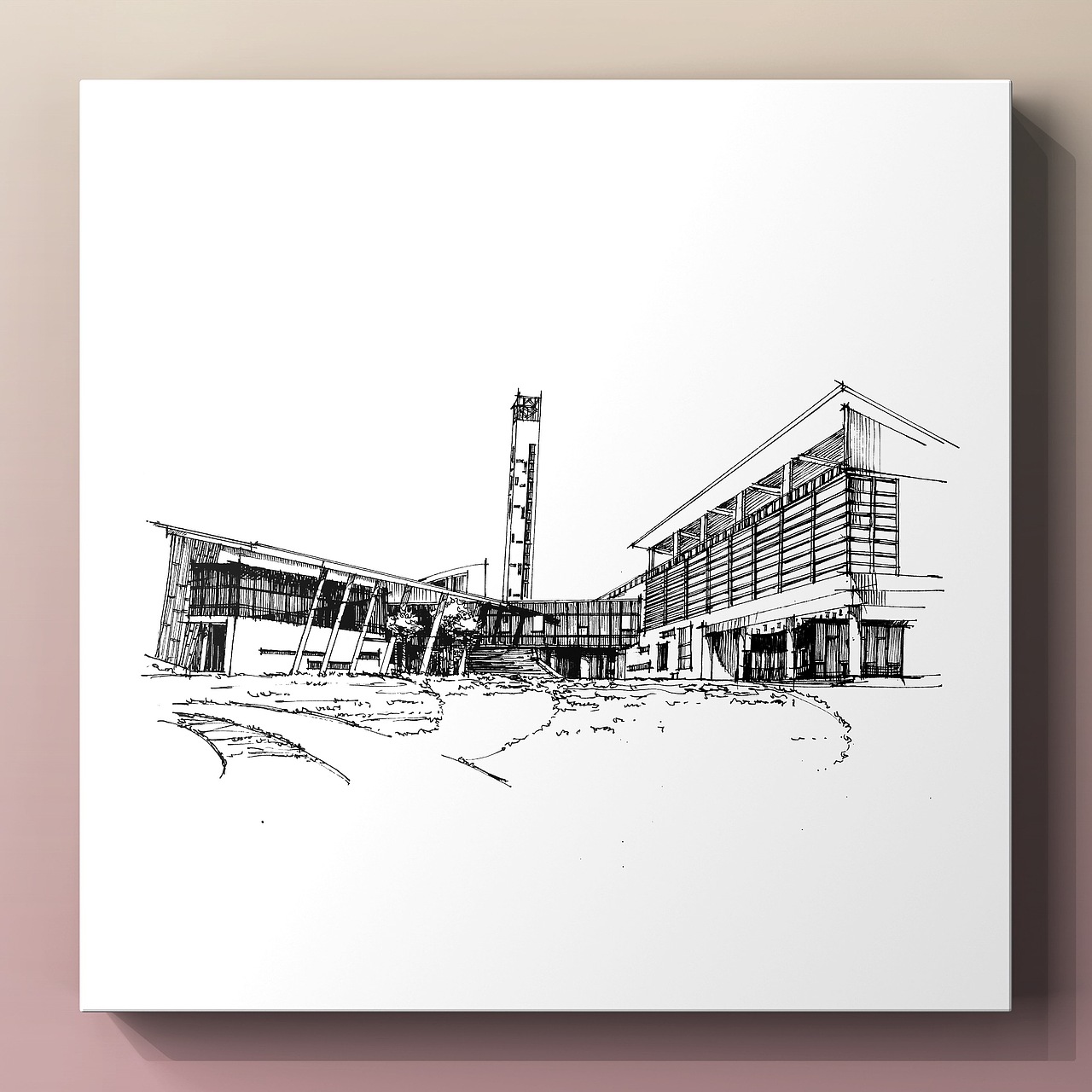 大学の建筑钢笔画（图ZNDU0ODU0NTI=） - 绘画 - 站酷设计师阿水yetty原创素材 - 站酷ZCOOL