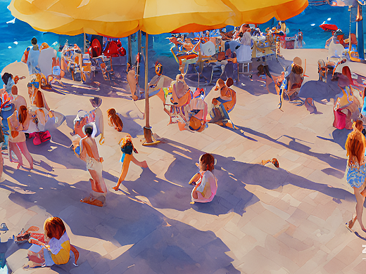 #AI创作实验室#夏天是海边是阳光热烈的午后