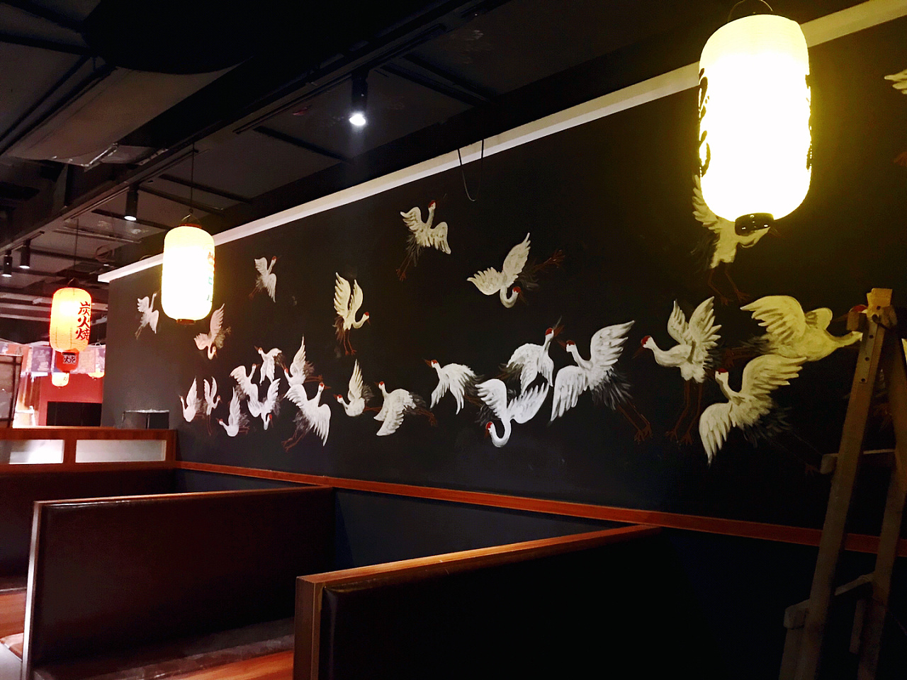 日式料理店墙绘定制