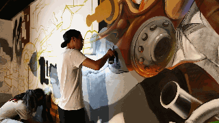 珠海涂鸦 【雾点原创涂鸦】珠海发条橙子Livehouse酒吧