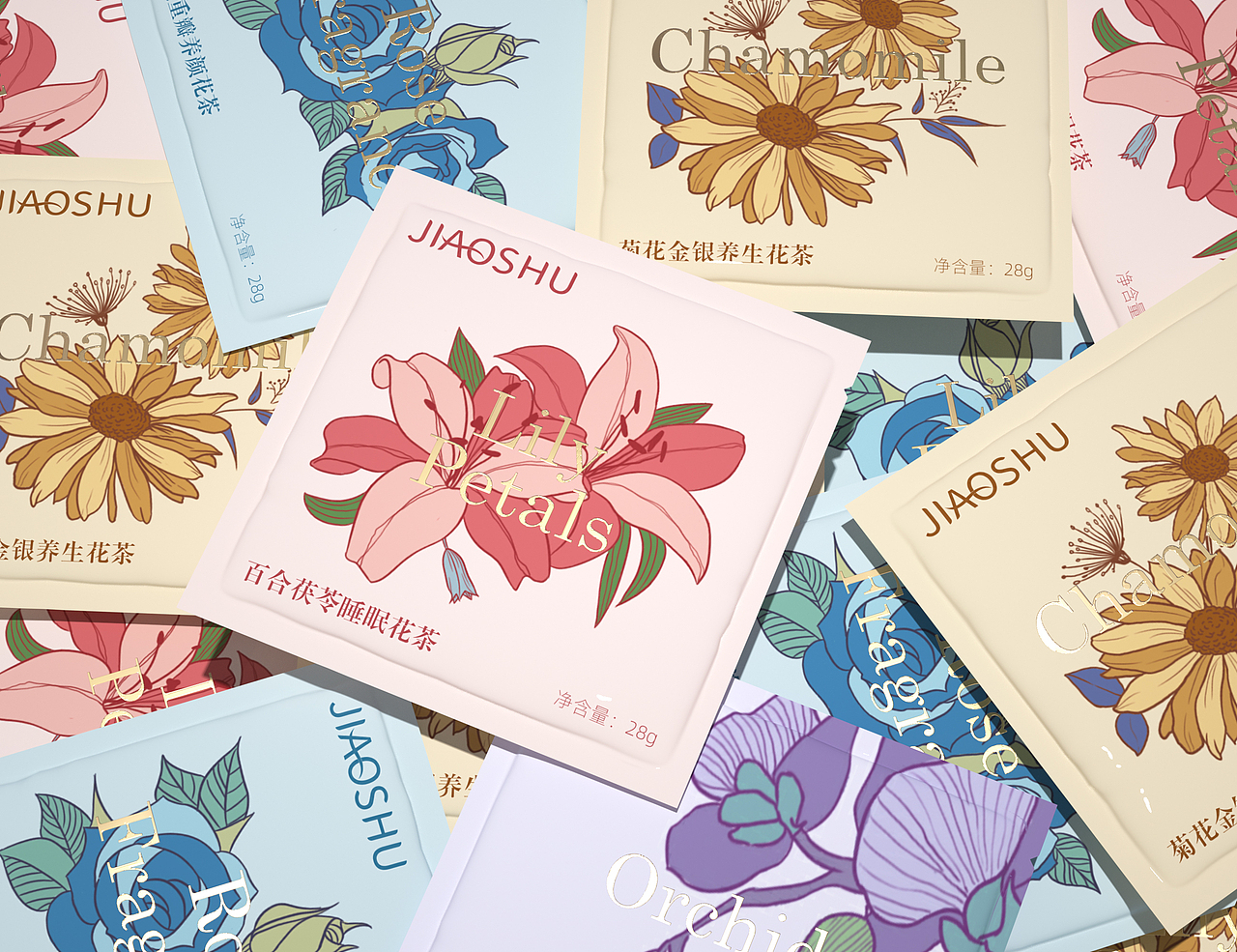 花茶产品包装设计 | JIAOSHU（图ZMjY3NjUyMDg0） - 包装 - 站酷设计师Talina娜原创素材 - 站酷ZCOOL