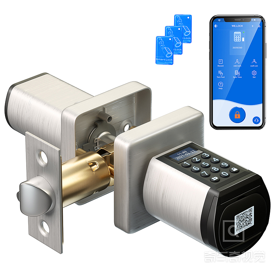 密码锁产品渲染，亚马逊主图设计，产品建模渲染设计