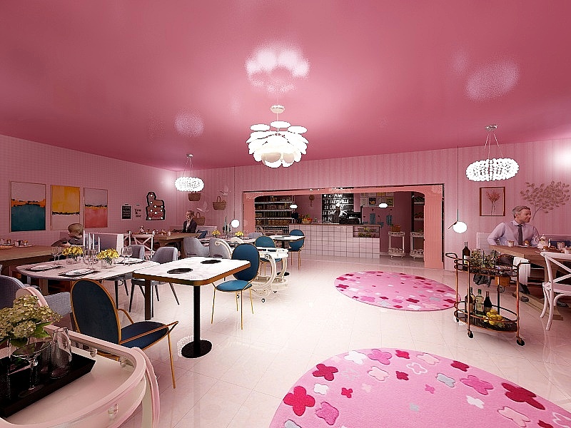 少女粉主题餐厅