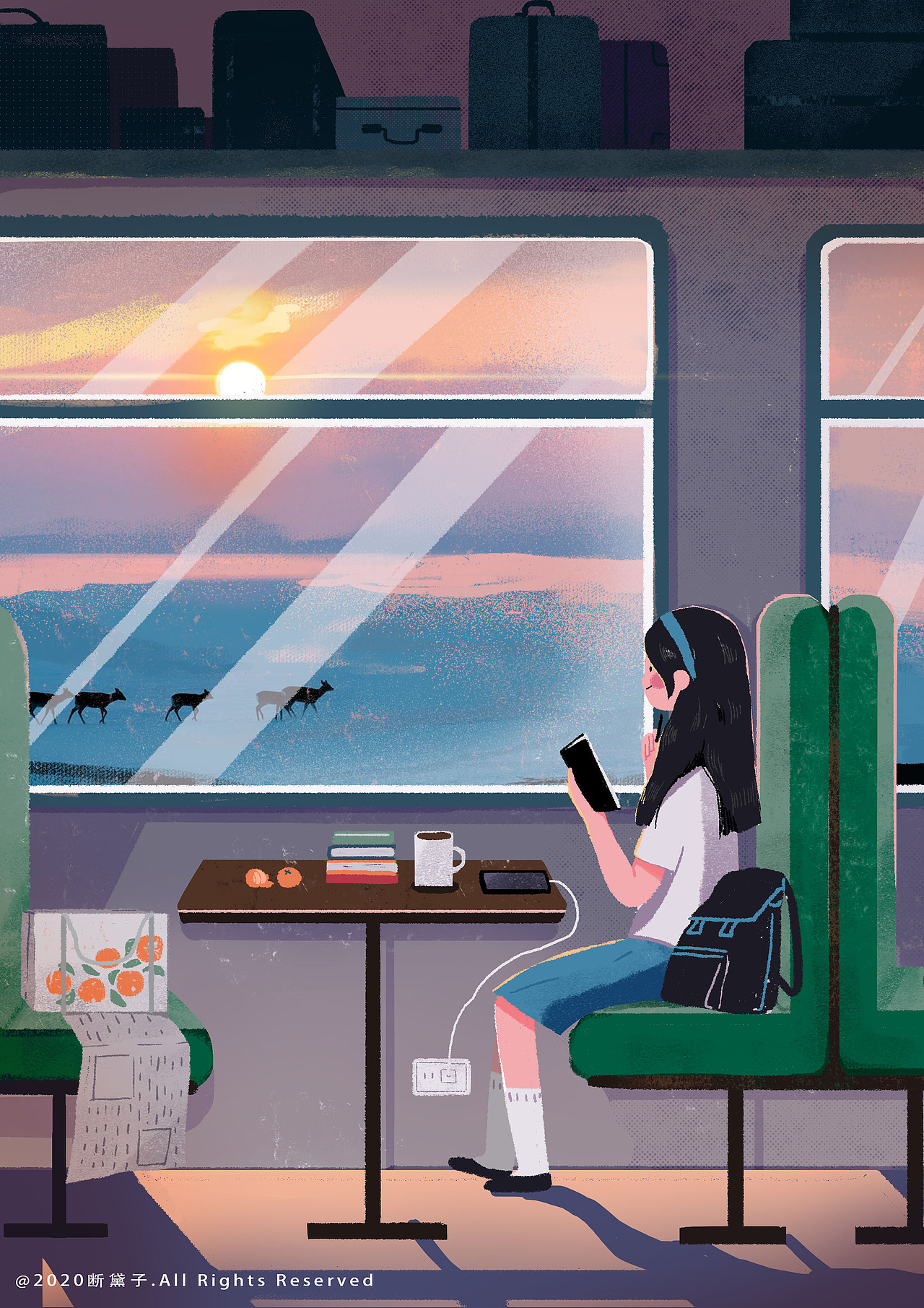 一个人生活系列|插画|创作习作|阳光拉长的影子_原创作品-站酷zcool