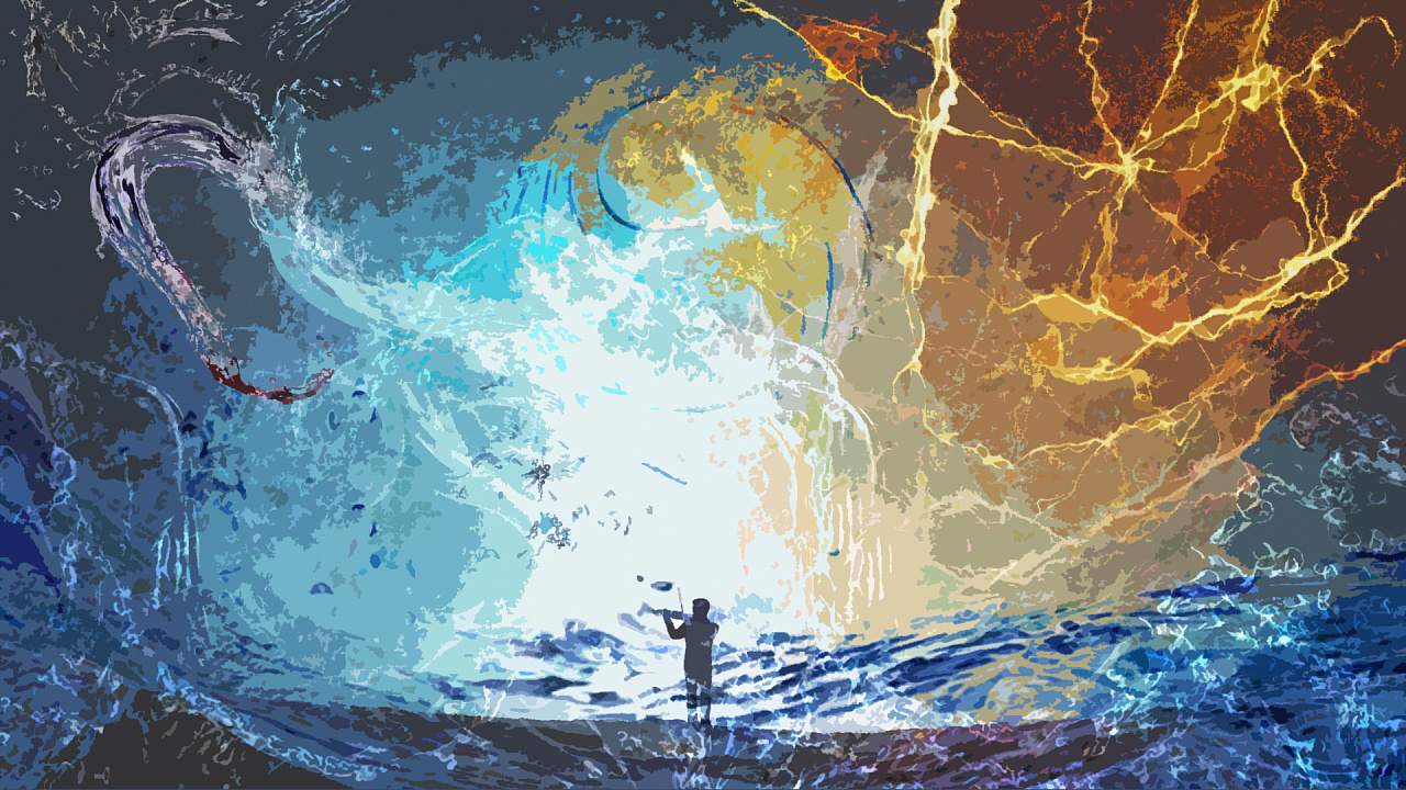 火与水_合成壁纸