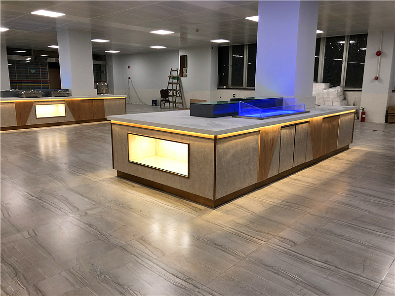 石材自助餐台设计制作 仿石材UV餐台定制