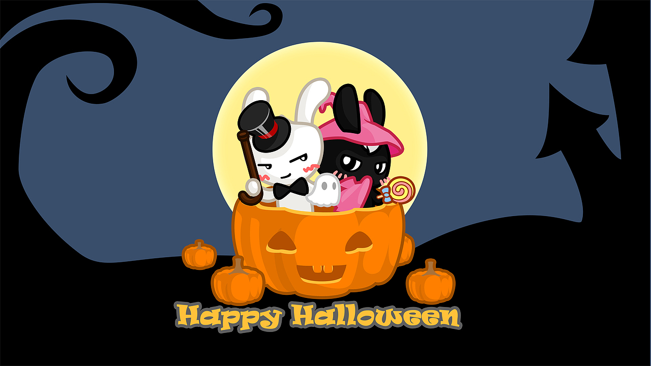 原创【黑妮兔·万圣节2款输入法&壁纸】Trick or Treat！不给就捣蛋啦~（图ZNDE1MzEzMg==） - 艺术插画 - 站酷设计师serenity原创素材 - 站酷ZCOOL