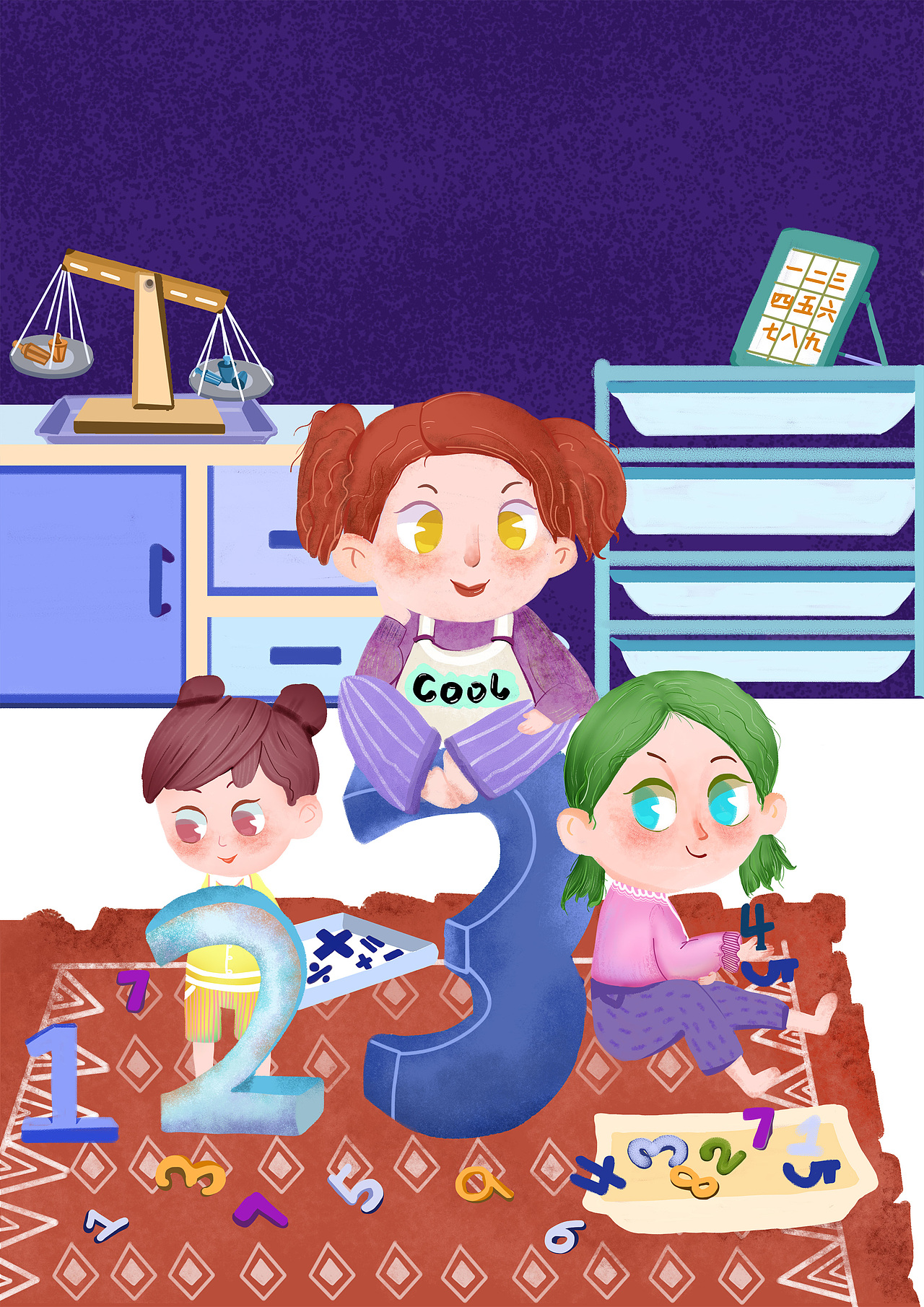 2019青春答卷#毕业设计《蒙特梭利幼儿园主题插画》