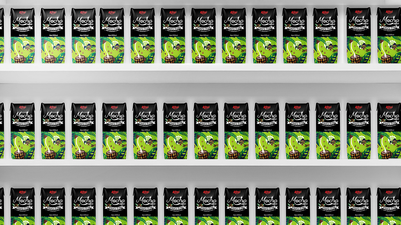 椰奶咖啡饮料包装设计