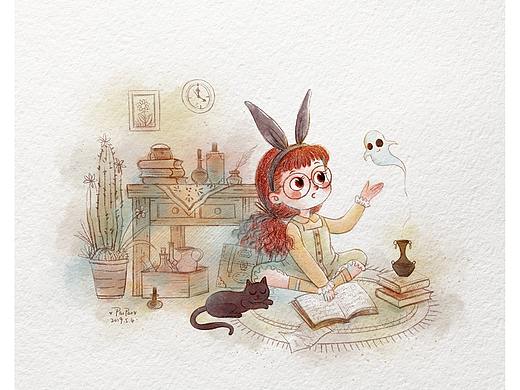 小魔女（個人主頁-ZMzgzOTI5NTI=） - 兒童插畫 - 站酷設計師泡泡插畫原創(chuàng)素材 - 站酷ZCOOL