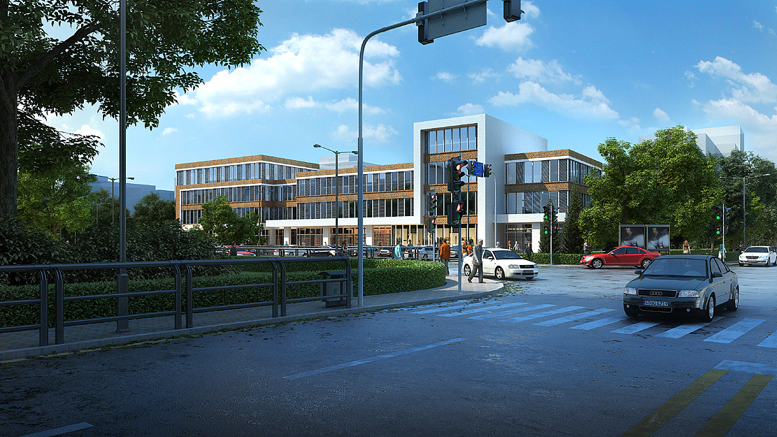 小型建筑——办公楼效果图