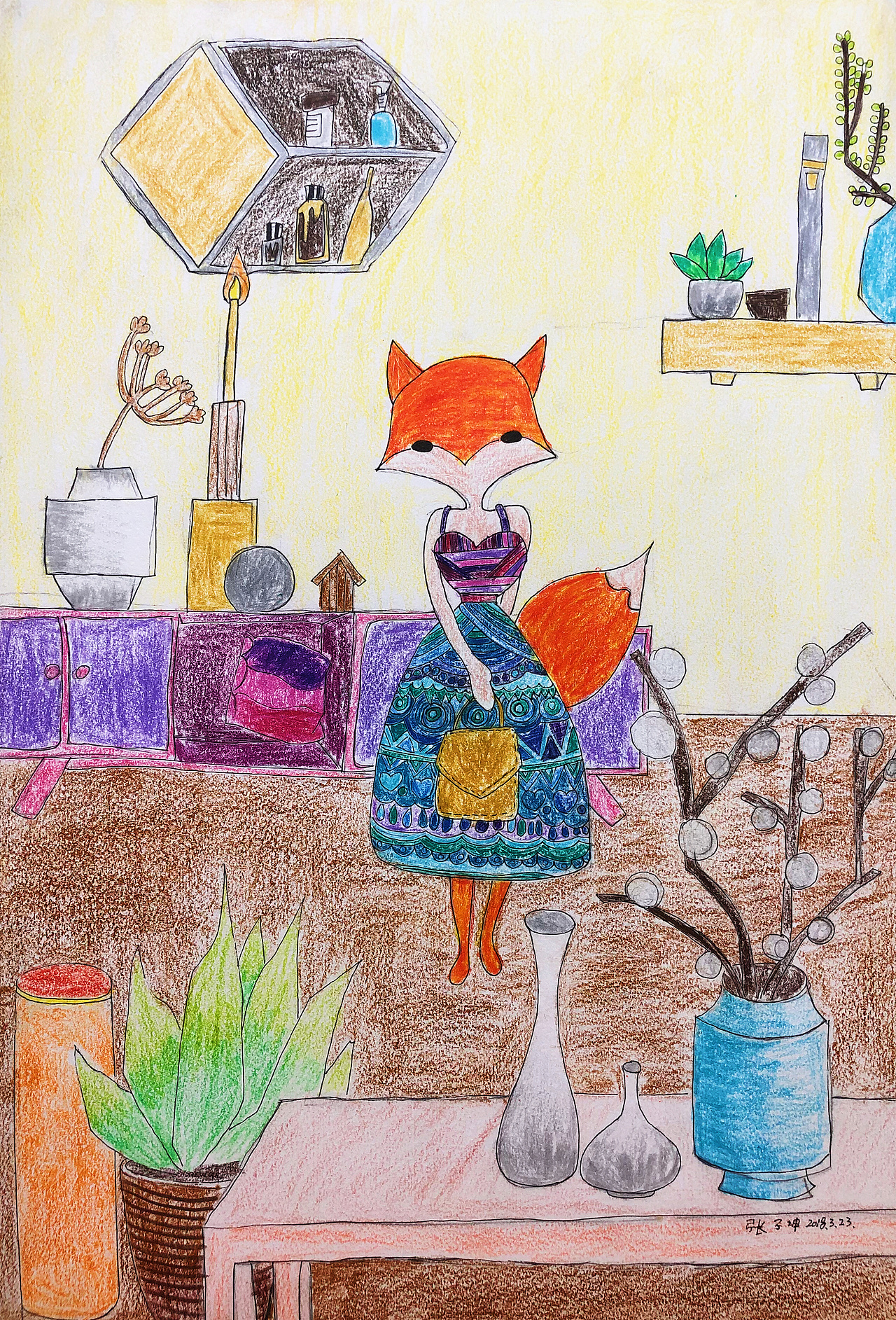 彩铅猫里学员作品（图ZMTE1MDEwOTU2） - 儿童插画 - 站酷设计师Felinae先生原创素材 - 站酷ZCOOL