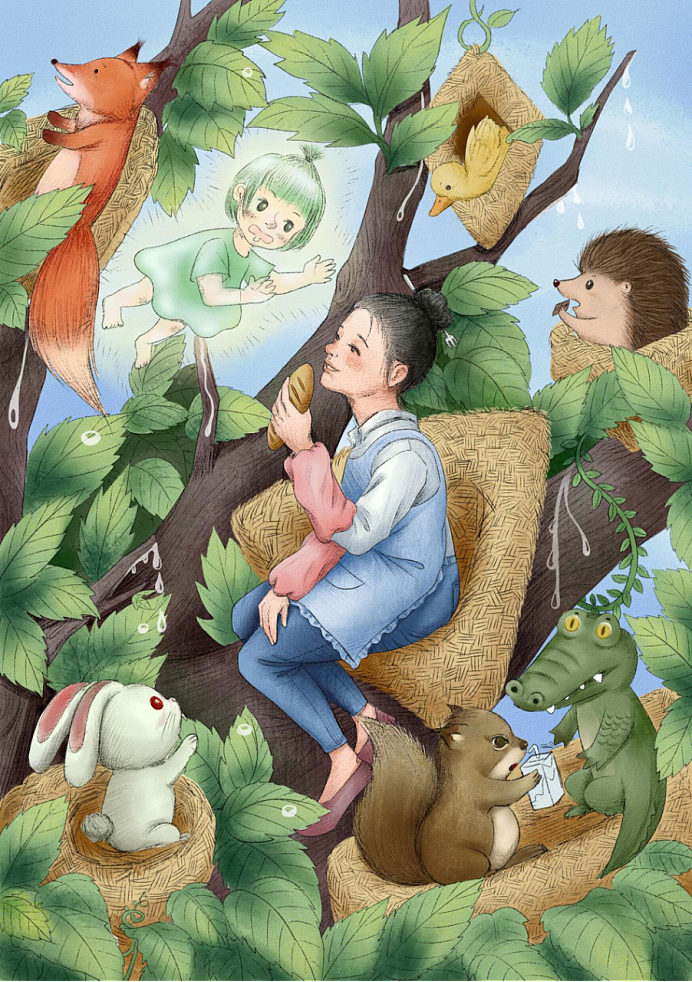 儿插故事树上的房子