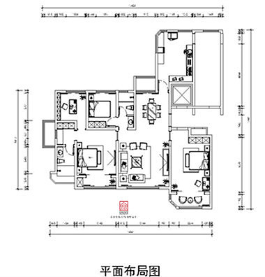 天山九峯160平米装修效果图-美式风格
