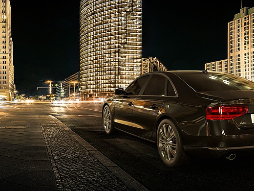 奥迪汽车城市夜景商业海报制作