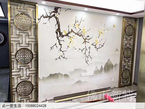 新中式居家铝雕花镂空屏风再显奢华