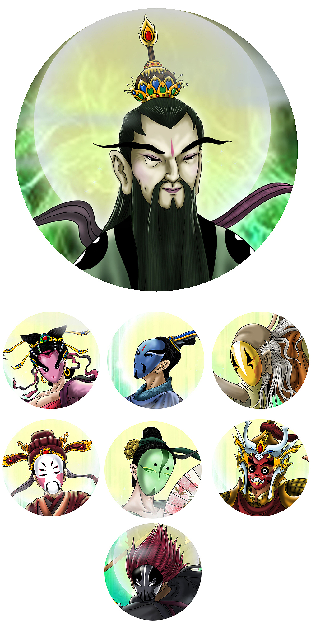 西游记人物谱--五斗星君及坐下众星君