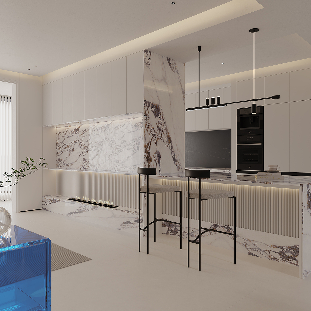 现代极简与克莱因蓝的碰撞