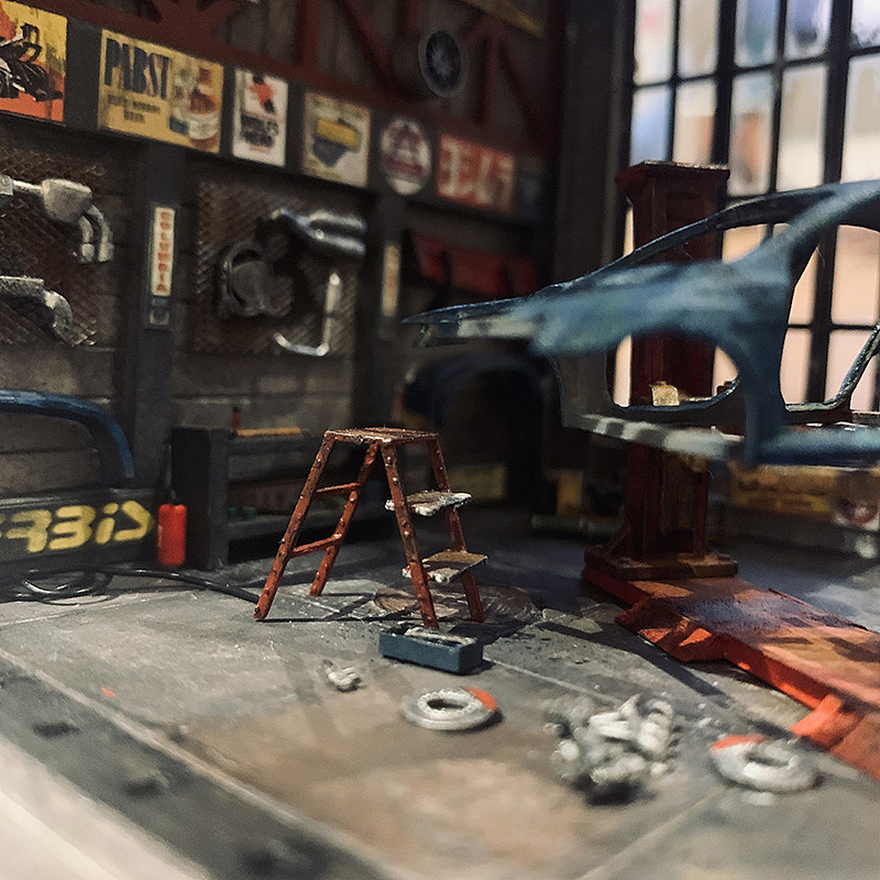 64比例迷你微缩场景模型 - 美式风格维修车间（图ZMzI2NDE4MTI0） - 其他手工艺 - 站酷设计师玩手工的饼哥原创素材 - 站酷ZCOOL